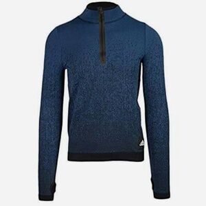 Adidas Half-Zip Long-Sleeve Seamless Top - Collegiate Navy - Size S